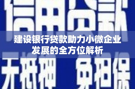 方正建设银行贷款助力小微企业发展的全方位解析